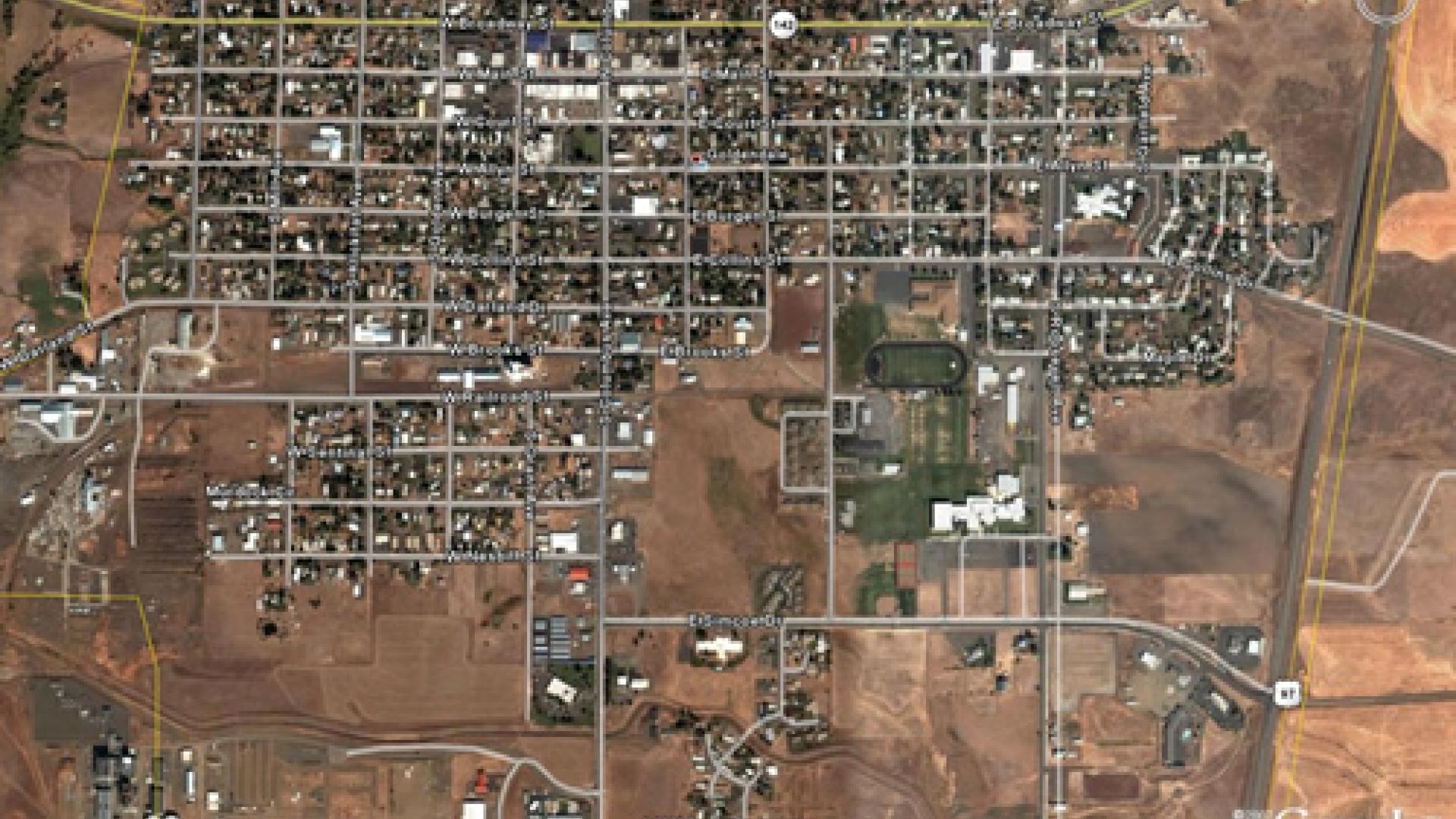 Satellite view of Goldendale